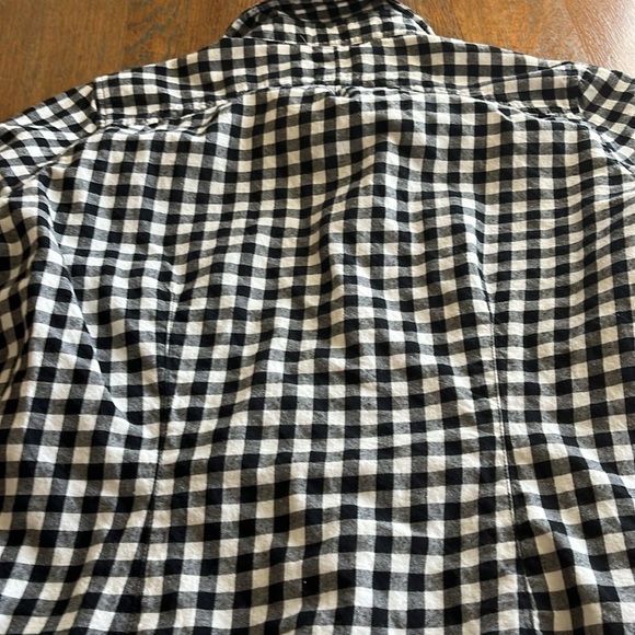 Woolwich Black-and-White Plaid Button-Down Top Size Medium Long Sleeves - Picture 16 of 16